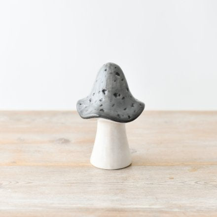 GREY CERAMIC GLAZED MUSHROOM