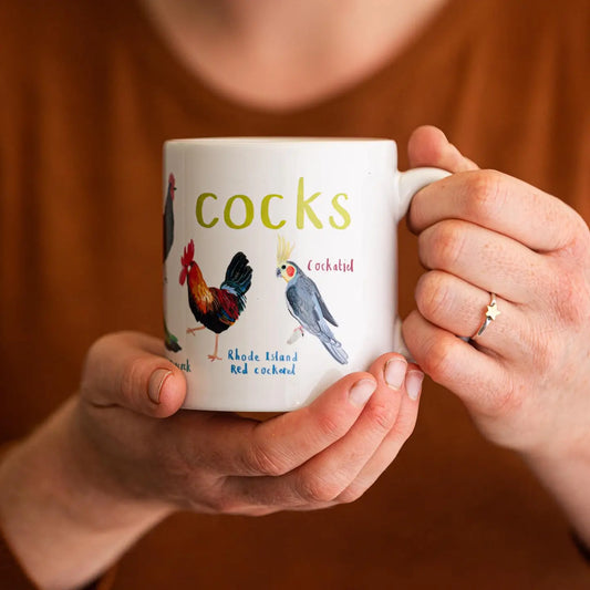 Cocks Ceramic Bird Pun Mug