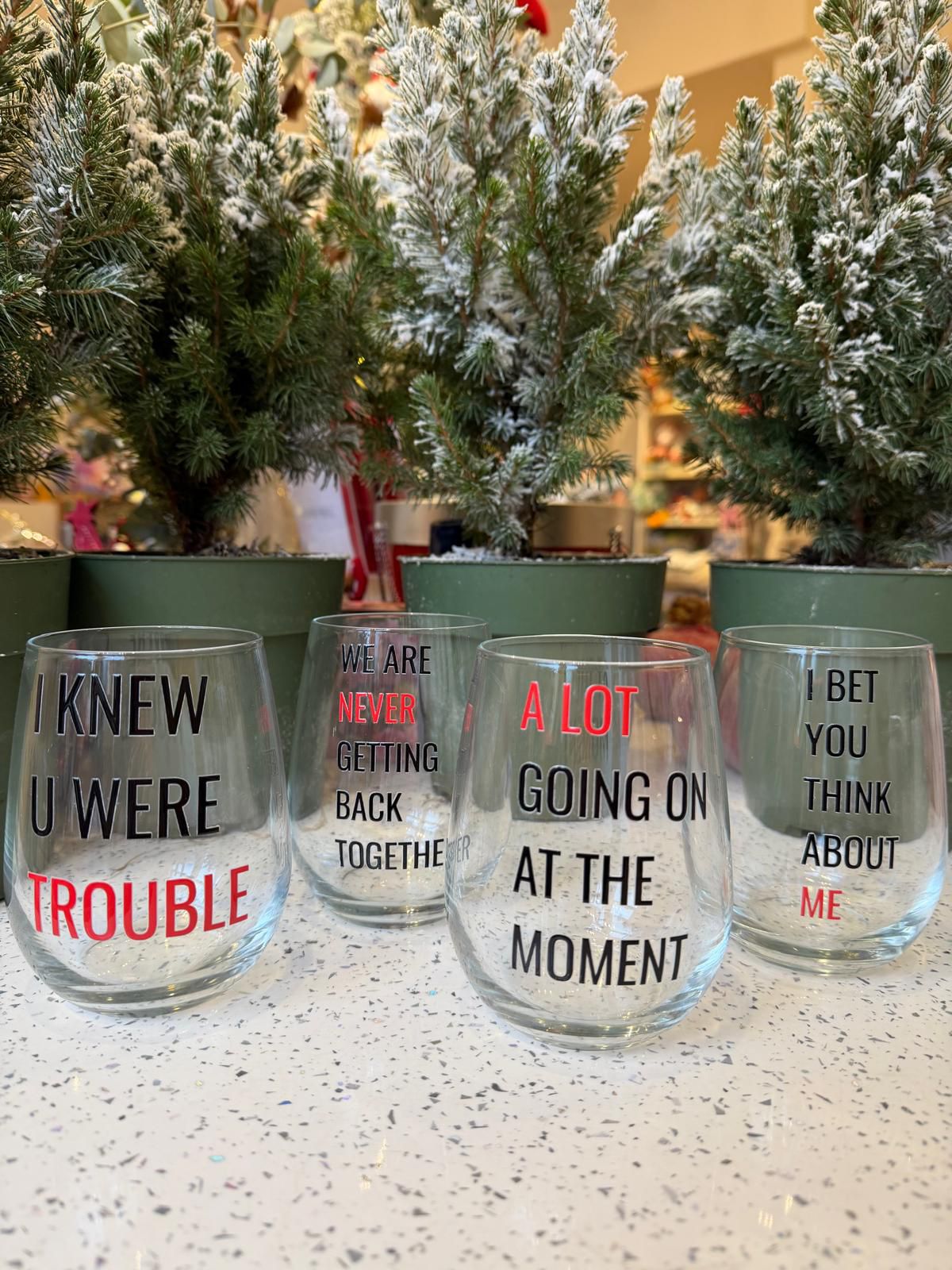 A Lot Going on Taylor Stemless Glass Set of 4 Glass Tumblers