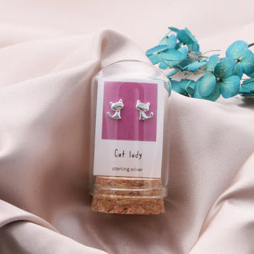 Cat Lady Sterling Silver Earrings