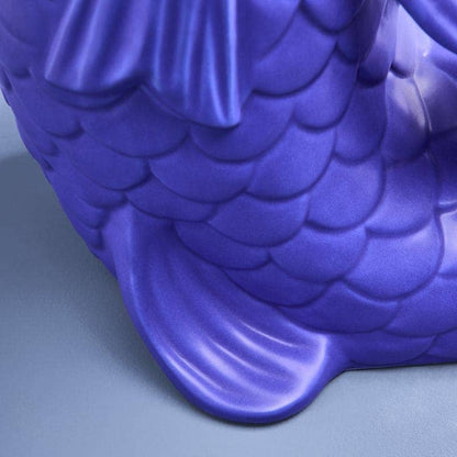 Sculpture/Vase Blubb, Matte Blue Stoneware, 35 x 30 x 44 cm