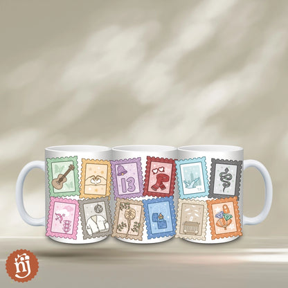 Taylor Swift Inspired Eras Stamps Ceramic Mug - 15oz