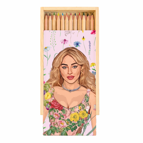Coloured Pencils with Box 'Floral Sabrina'