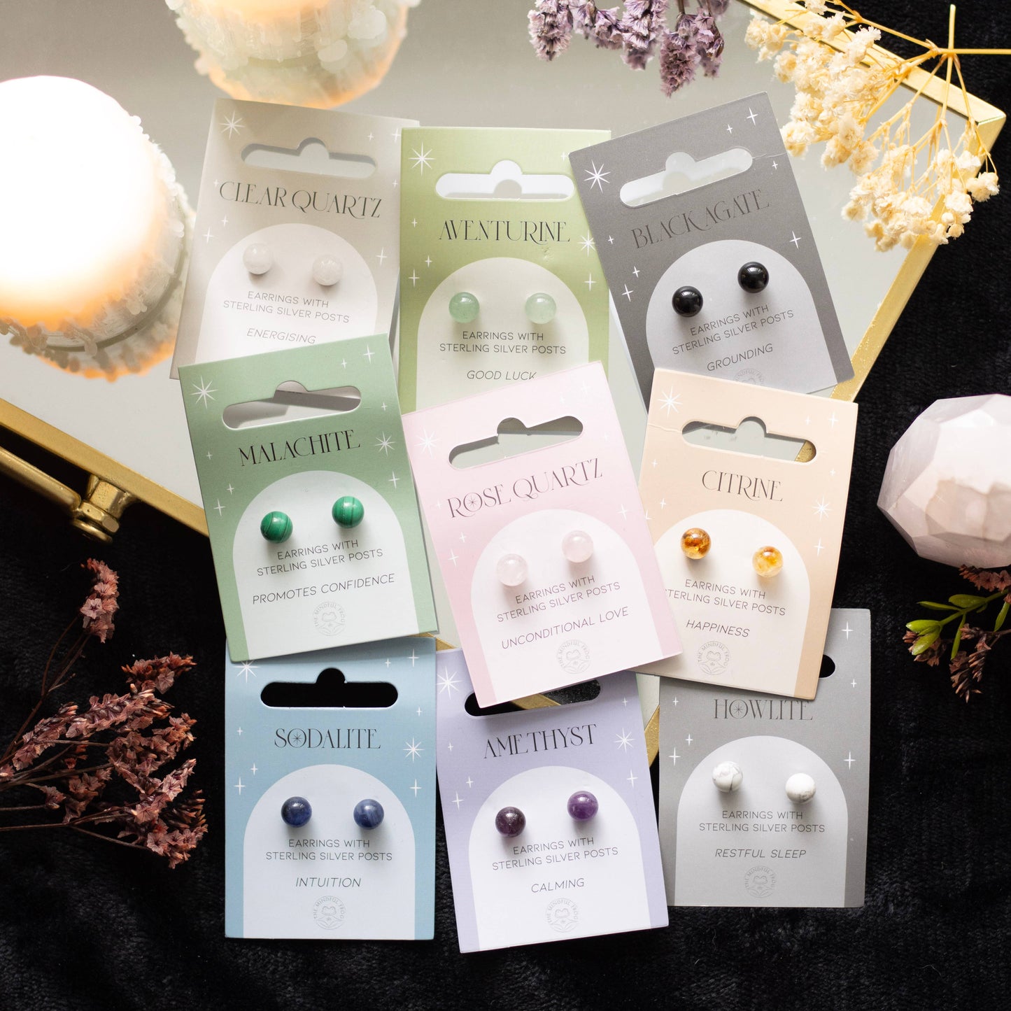 Semi Precious Crystal Earrings