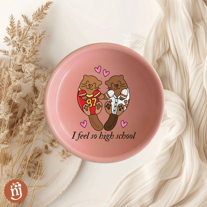 Travis & Taylor I Feel So High School Trinket Dish - Salmon