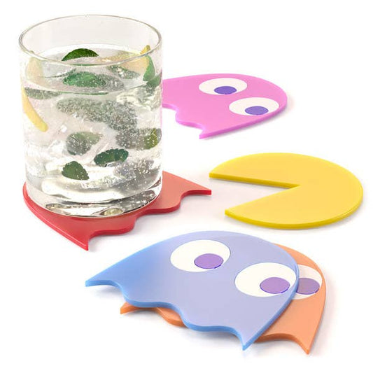 Coasters, Pac-Man, x5, PVC