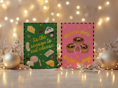 Mince Pies Before Guys Gold Foil Christmas Card