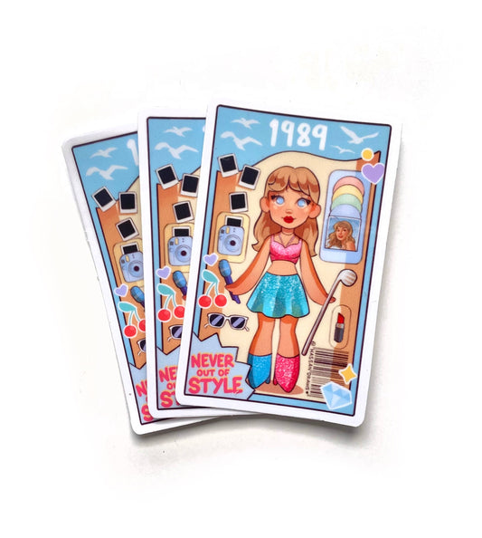Taylor Eras 1989 Pop Inspired Doll Drawing Sticker Decal Art