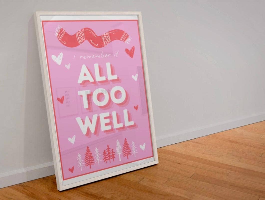 "All Too Well" Taylor Swift Inspired Art Print
