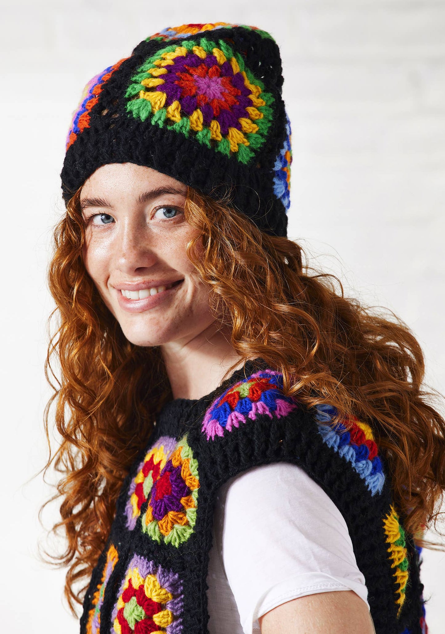 Crochet Rainbow Beanie