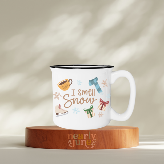 PREORDER - Gilmore Girls Inspired "I Smell Snow" Ceramic Campfire Mug