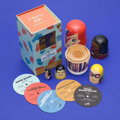 70s Men of Pop Wooden Nesting Doll Set