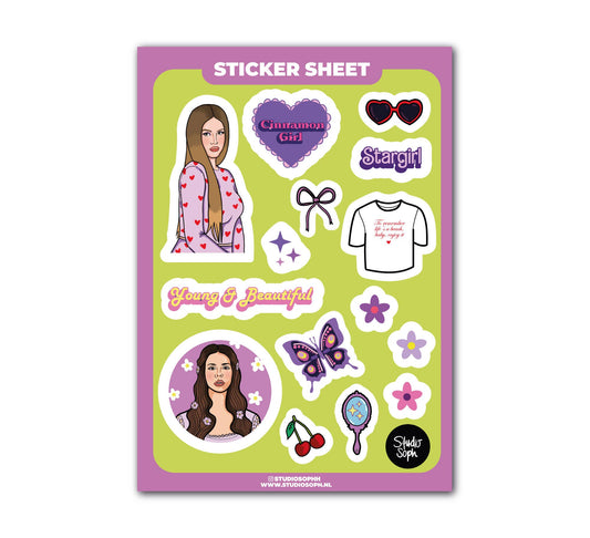 Lana Del Rey A5 Sticker Sheet