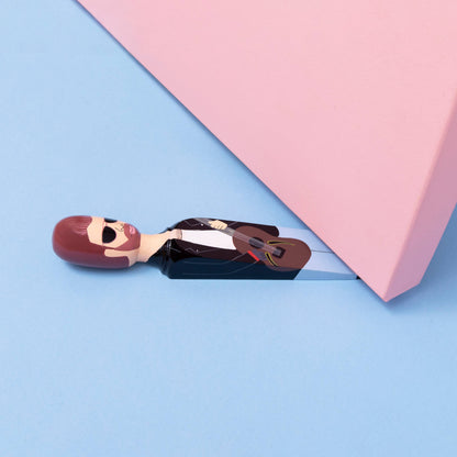 Wedgie Door Stopper - George - Leather Jacket Outfit