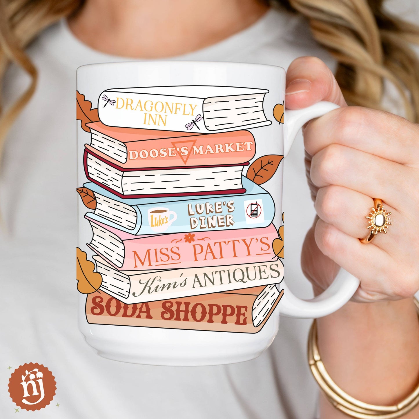 Gilmore Girls Inspired Bookstack Ceramic Mug