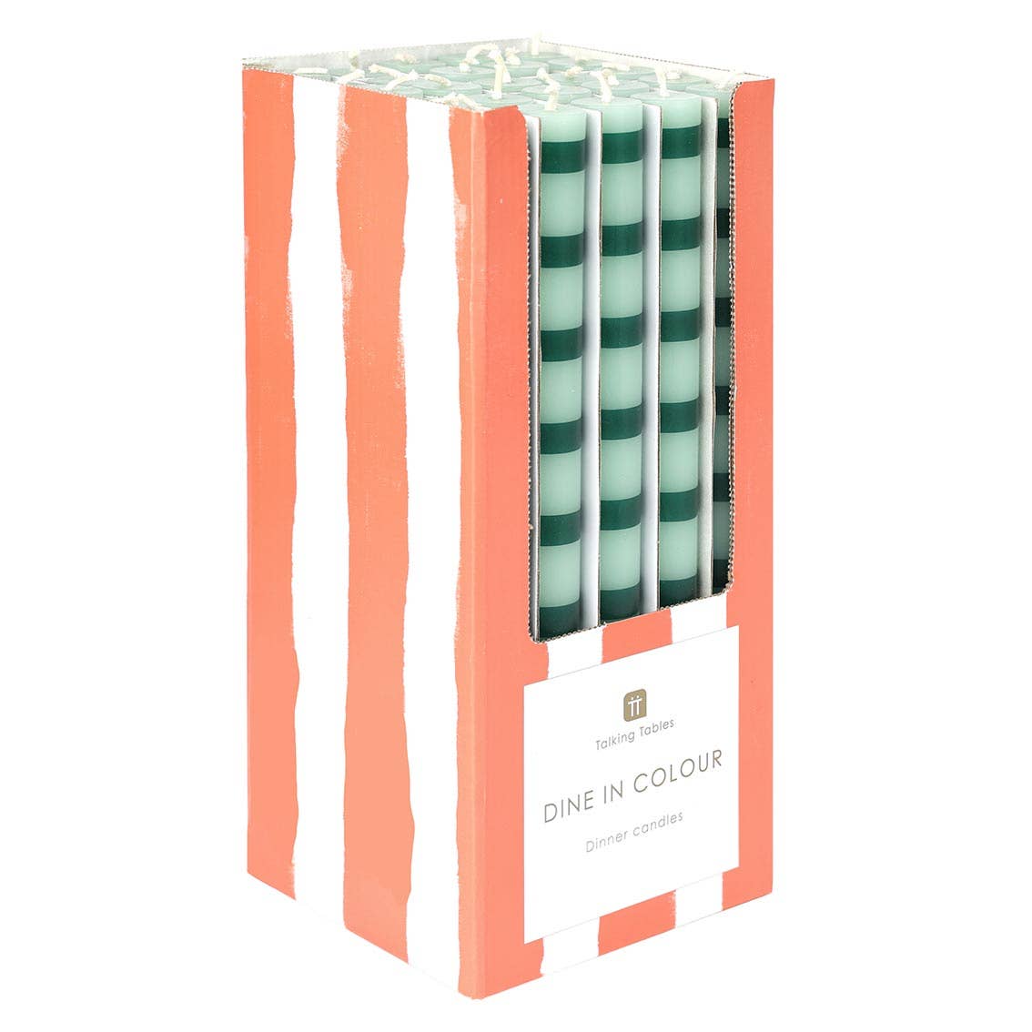 Green Stripe Straight Dinner Candle|