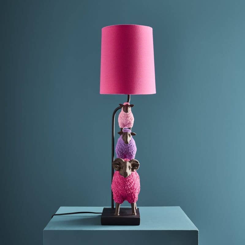 Table lamp Colorful Sheep Pink, polyresin, 35 x 20 x 67.5