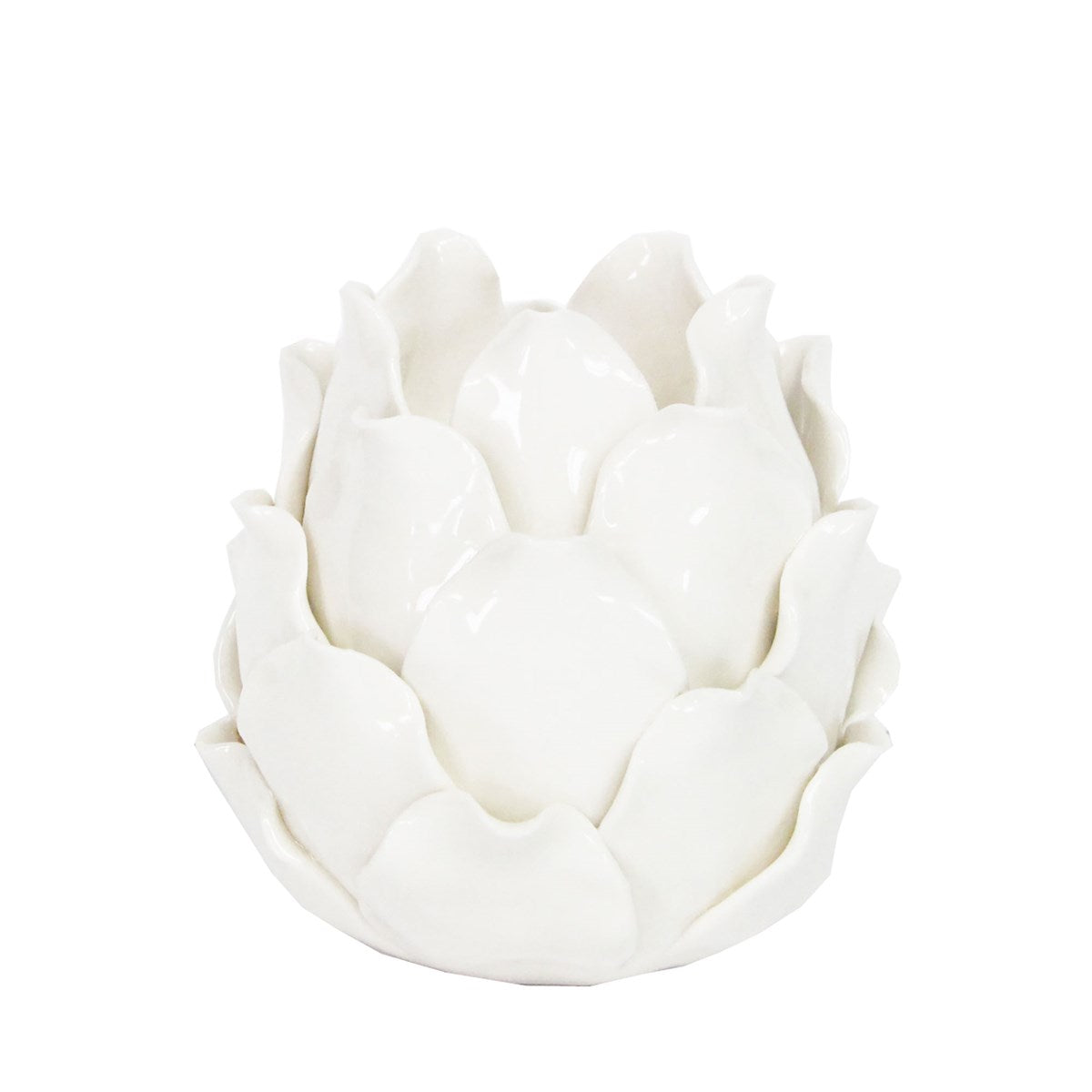 Gisela Graham - White Ceramic Artichoke T-Lite Holder 10.3cm