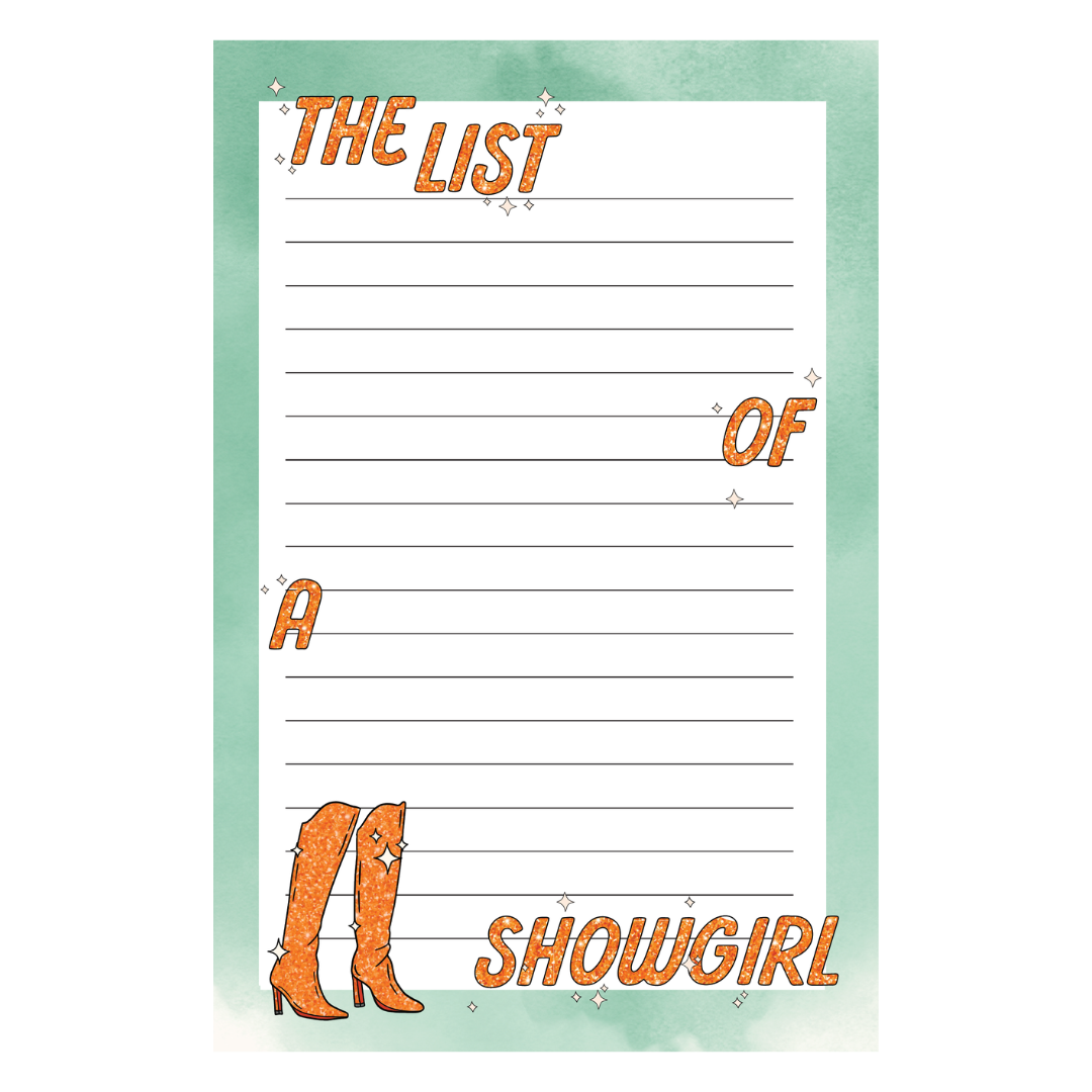 The List of a Showgirl Notepad