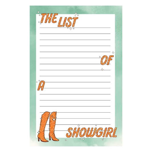 The List of a Showgirl Notepad