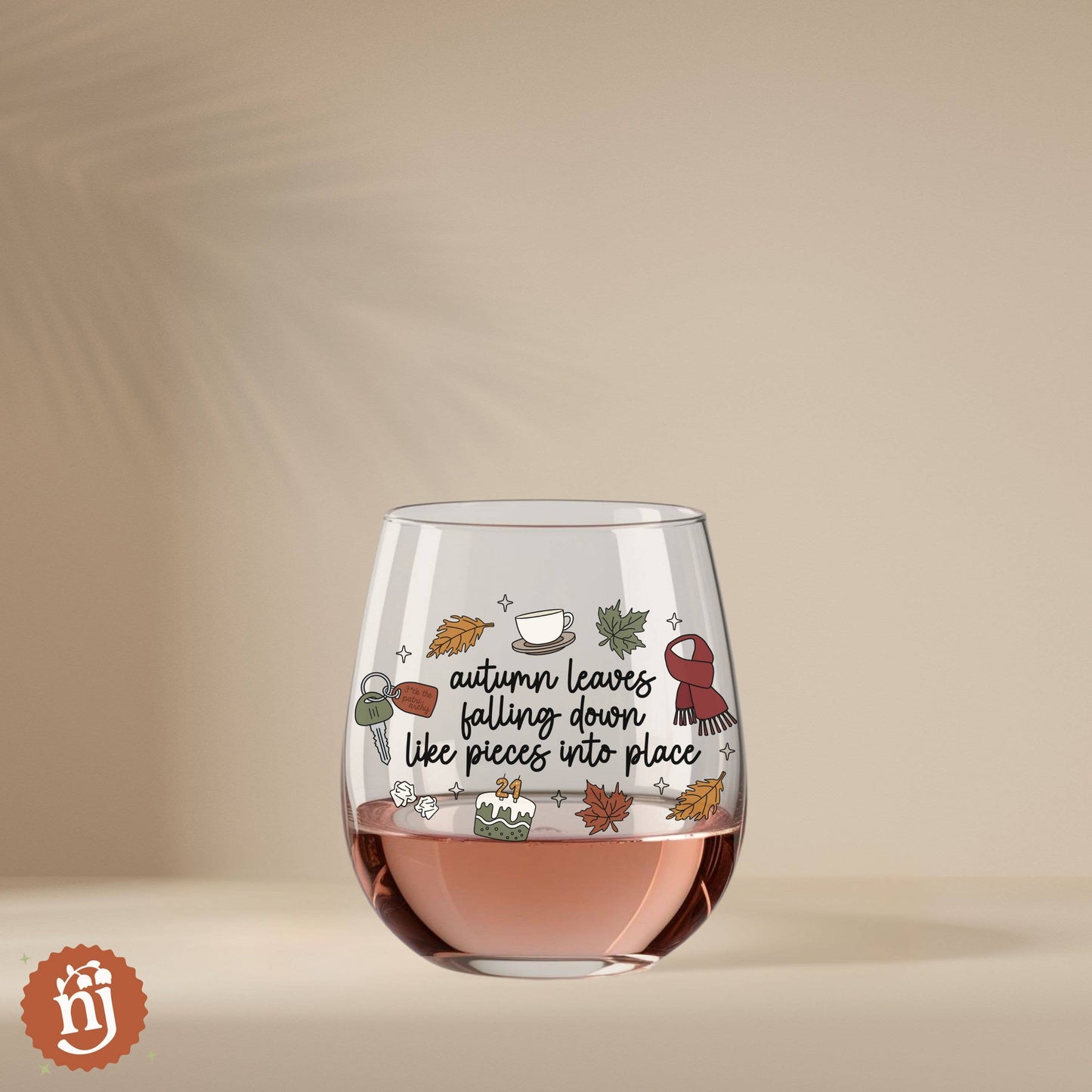 PREORDER - Taylor Swift Inspired "All Too Well" Autumn Lyric Wine Glass: STEMMED