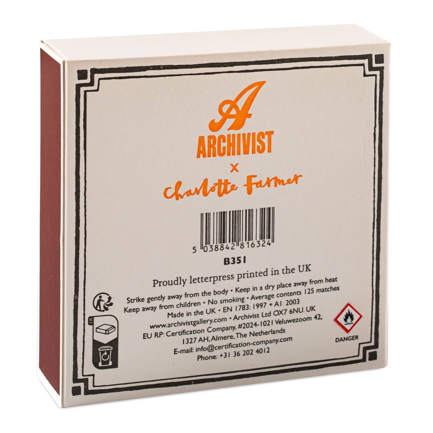 Archivist Gallery Spooky Matches Matchbox - Square - Safety Matches 🎃