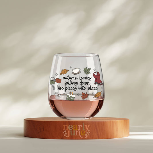 Taylor Swift Inspired "All Too Well" Autumn Lyric Glass