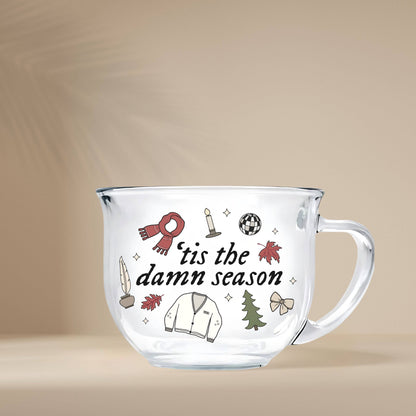 Taylor Inspired Tis The Season Teacup Glass Mug
