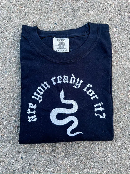 Ready For It - Taylor Swift Embroidered Tee - Black