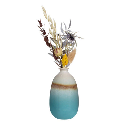 Dip Glazed Ombre Turquoise Vase