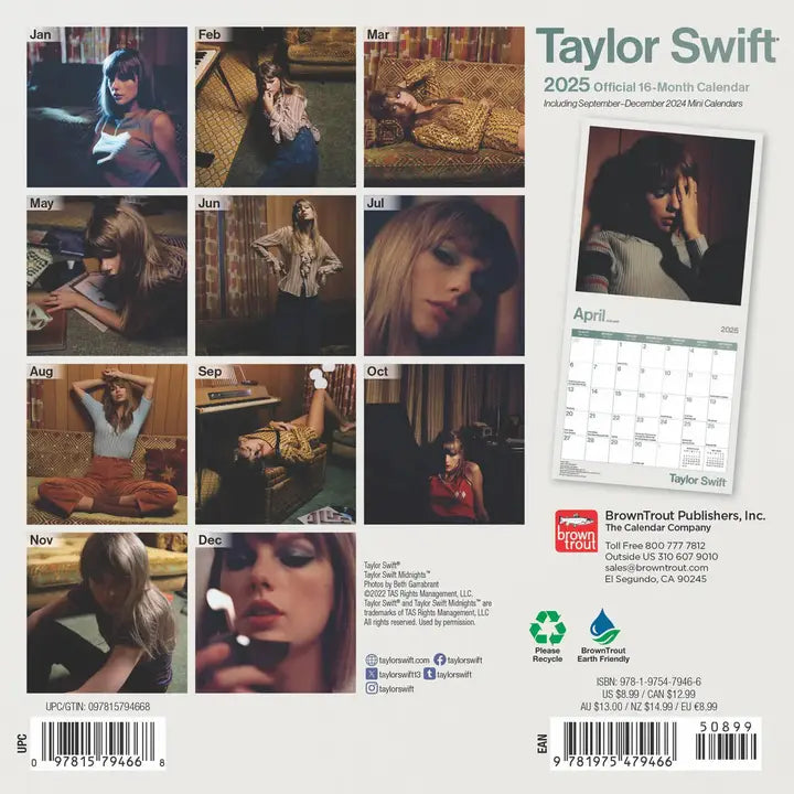 Taylor Swift 2025 Mini Calendar