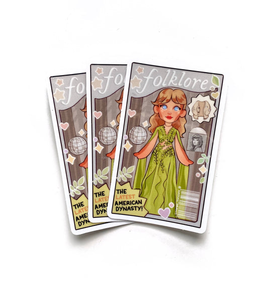 Taylor Eras Folklore Inspired Doll Drawing Sticker Decal Art