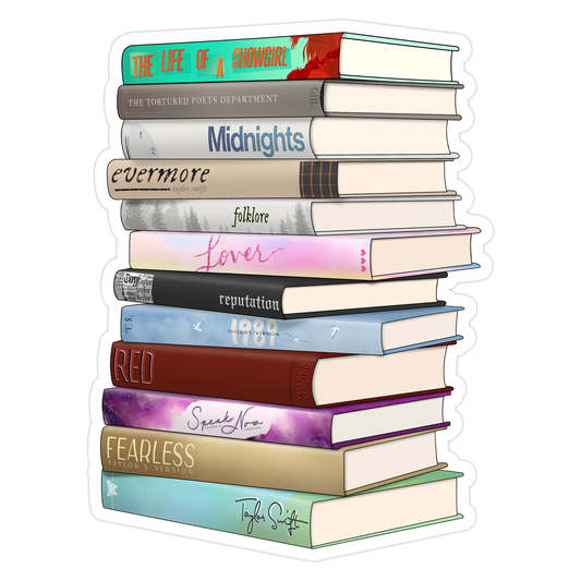 Taylor Swift Inspired Albums as Books Sticker Updated With Showgirl