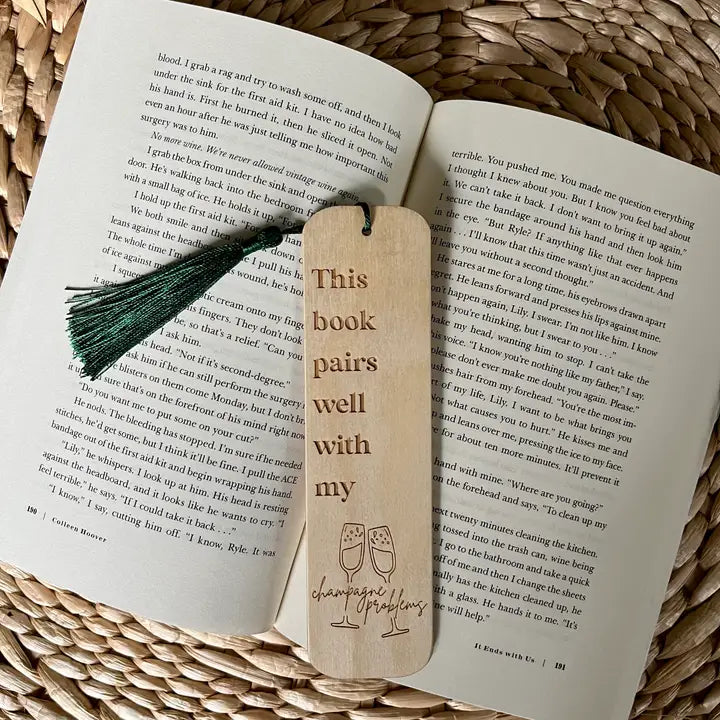 Book Lover Taylor Swift Inspired Wooden Bookmark - Champagne Problems