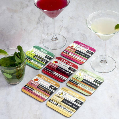 Cocktail Recipe Coaster Set