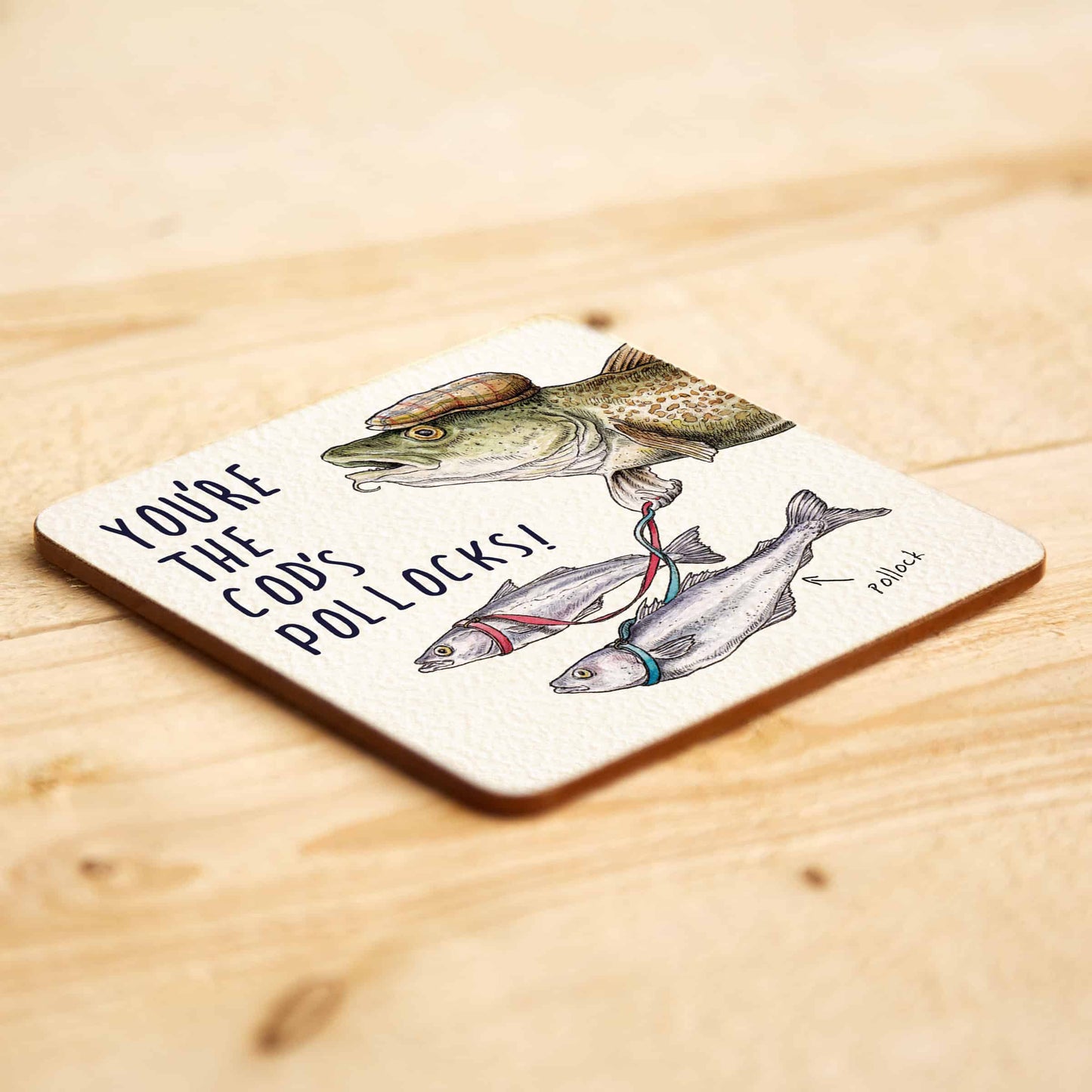 Cod's Pollocks Coaster - Drinks Coaster - Funny Coaster