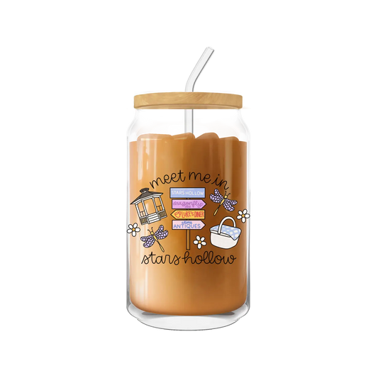 Gilmore Girl Inspired Meet Me in Stars Hollow Coffee Glass
