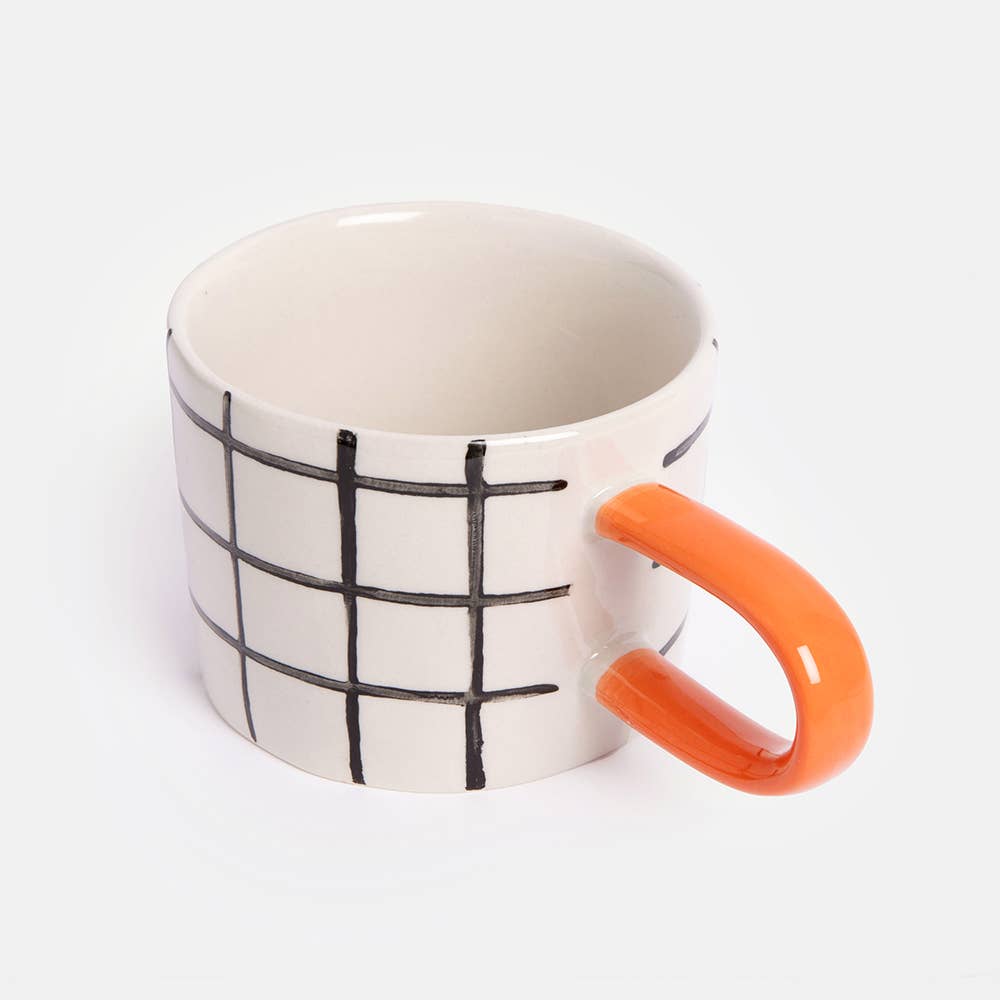 Caroline Gardner Mono Grid Mug