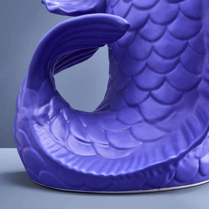 Sculpture/Vase Blubb, Matte Blue Stoneware, 35 x 30 x 44 cm