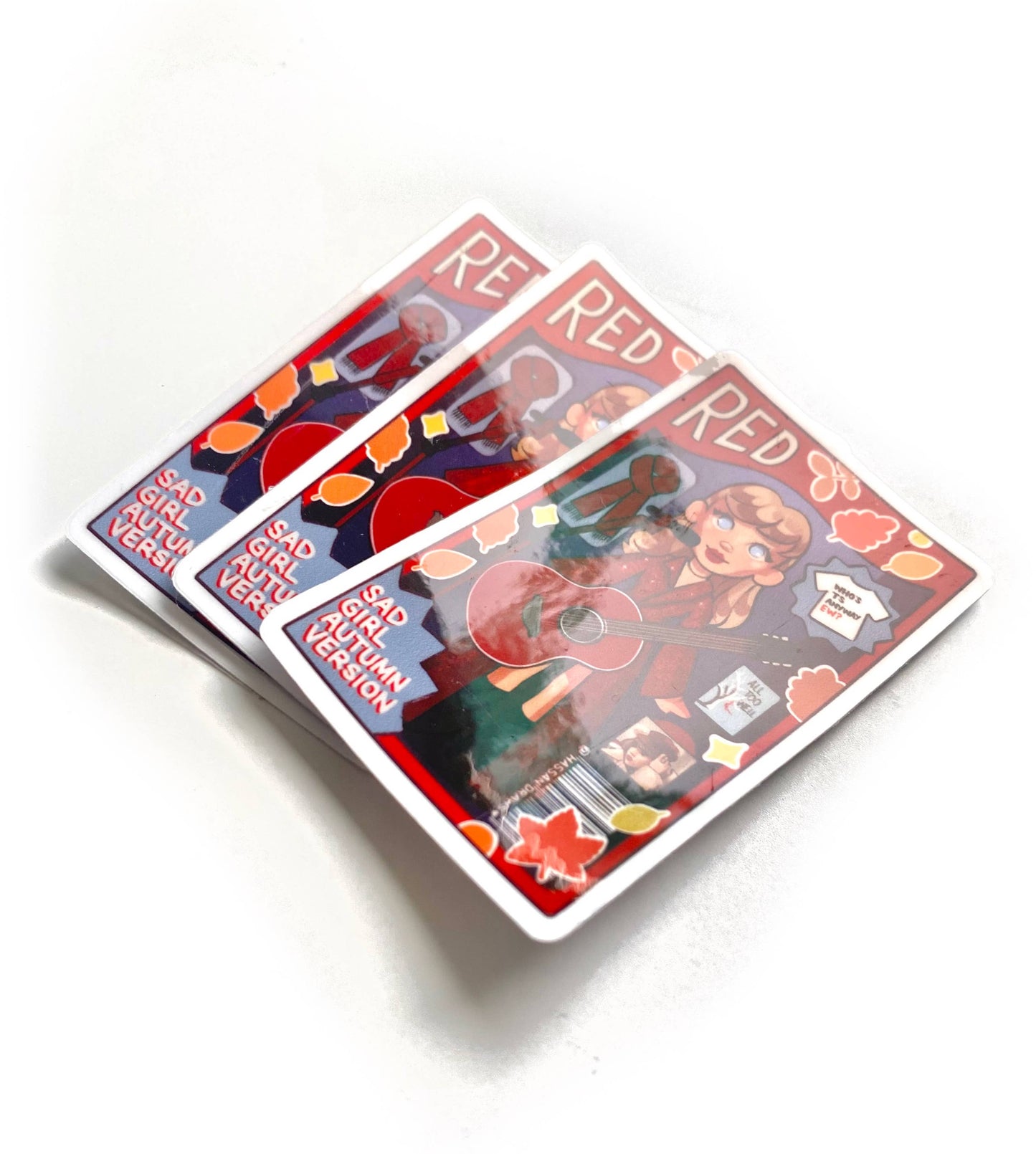 Taylor Eras Red Inspired Doll Drawing Sticker Decal Art