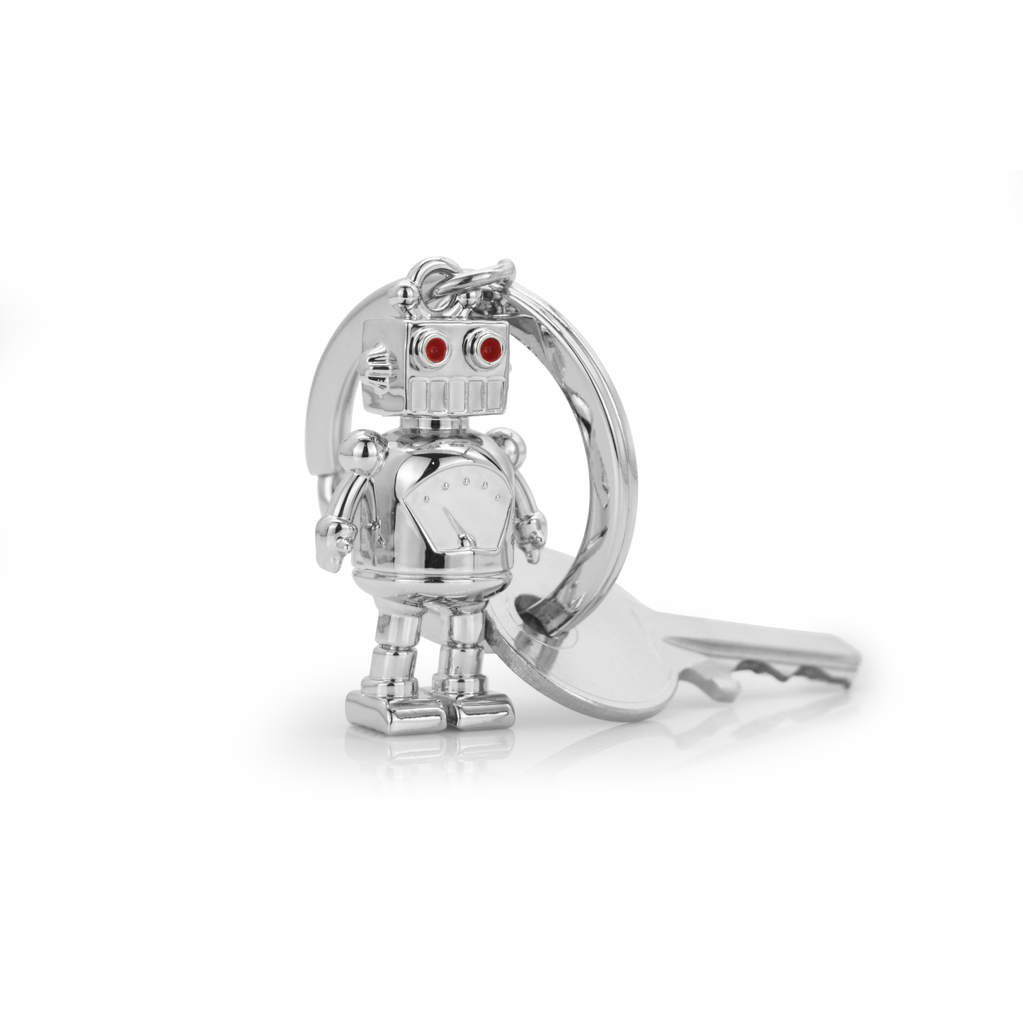 Metalmorphose Silver Robot With Red Eyes Keyring