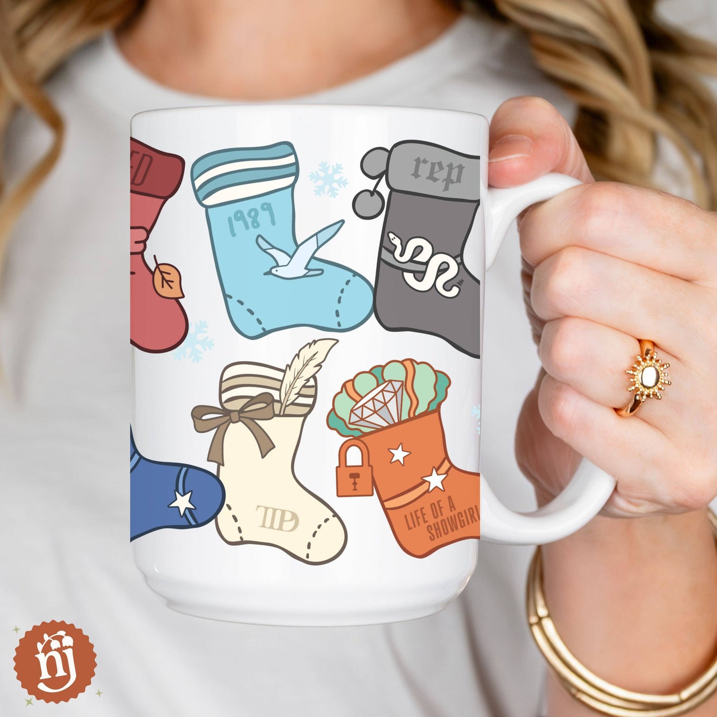 Taylor Eras Christmas Stockings Ceramic Mug