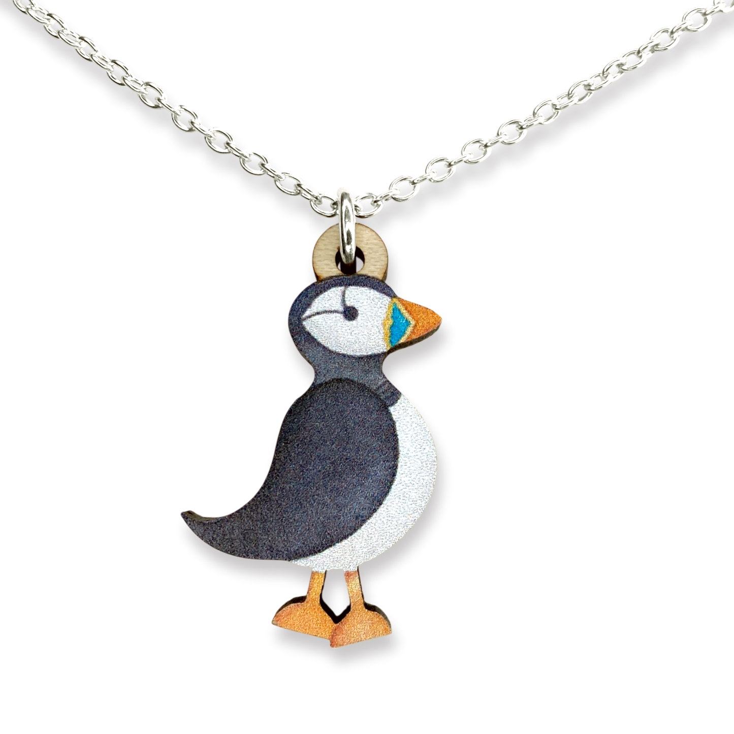 Puffin Necklace - Wooden Pendant