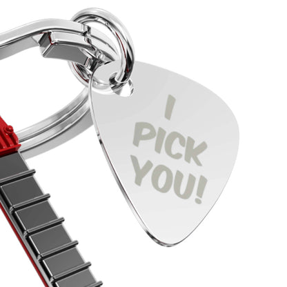 Metalmorphose Keyring Red Electric Guitar with Pick Keyring