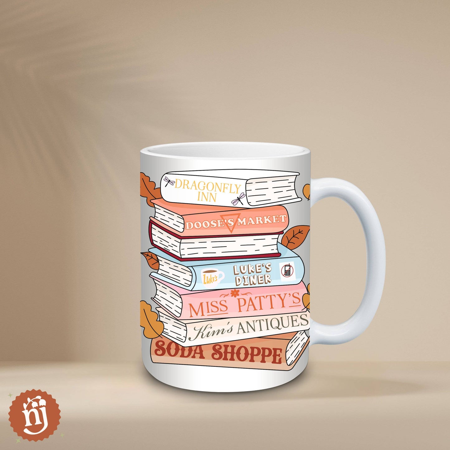 Gilmore Girls Inspired Bookstack Ceramic Mug