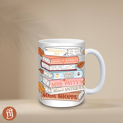 Gilmore Girls Inspired Bookstack Ceramic Mug