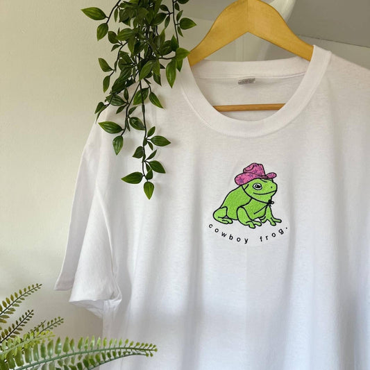 Cowboy Frog Embroidered T-Shirt