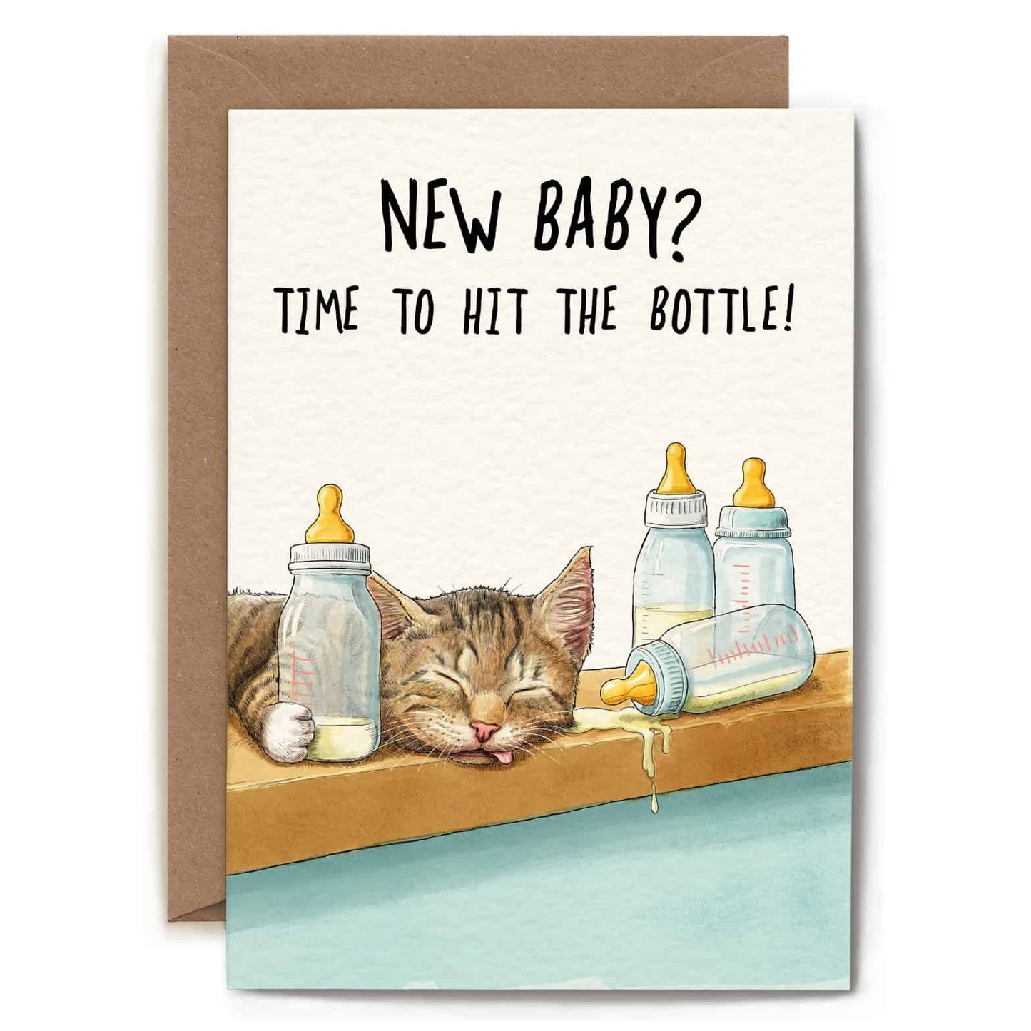 Hit The Bottle Card - New Baby Card - Funny