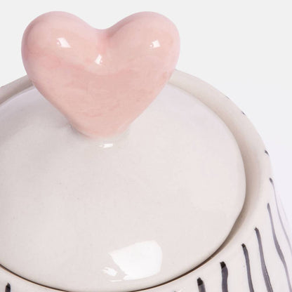 Caroline Gardner Stripe Small Jar Heart with Lid