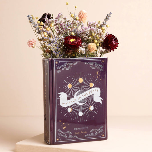 Ceramic Navy Celestial Book Vase